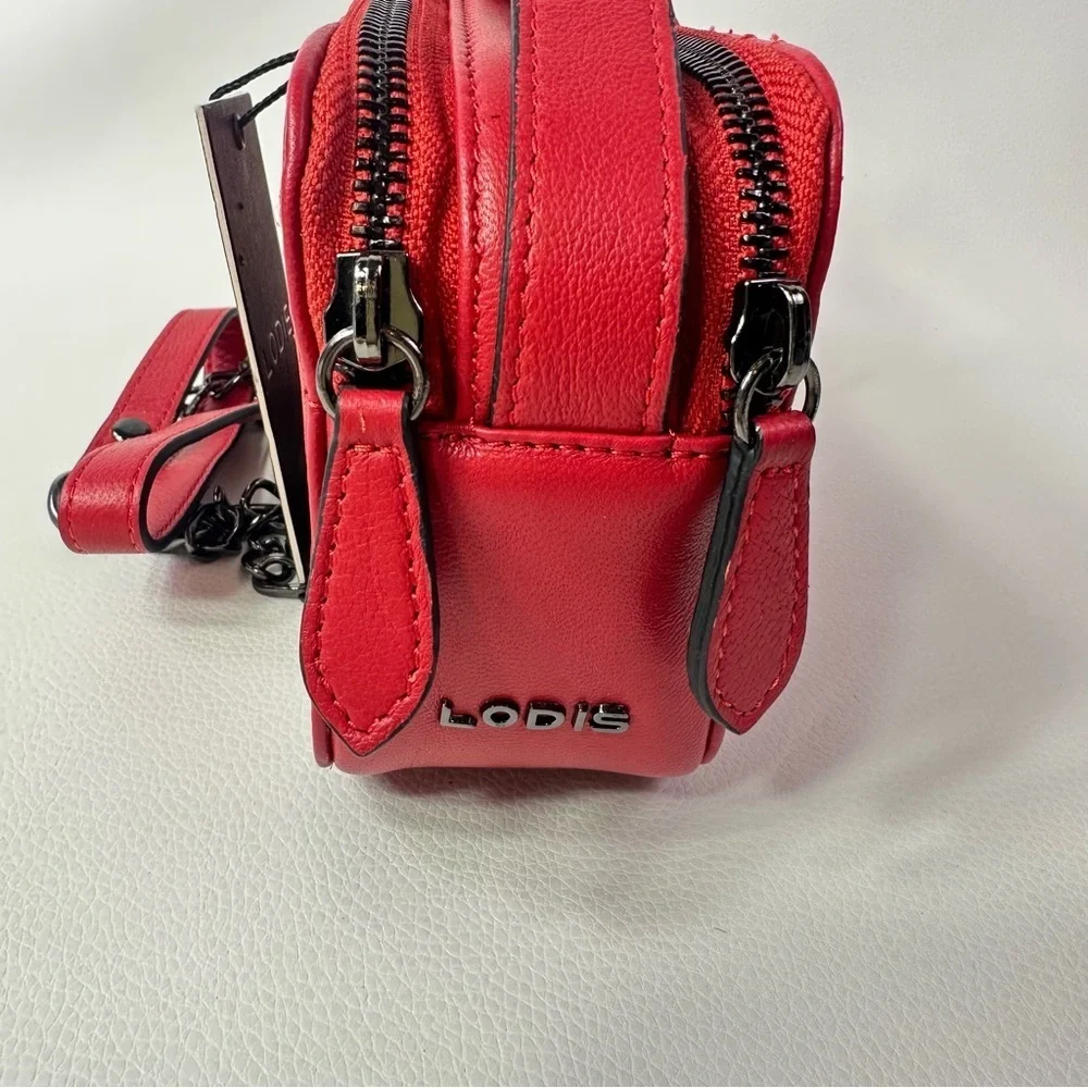NEW Women’s LODIS 1965 Red Signature Quilt Double Top Zip Crossbody Bag - Picture 7 of 14